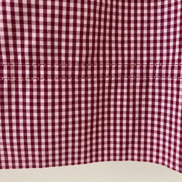 J. Crew Burgundy &Pink mini check square neck top - Picture 5 of 5
